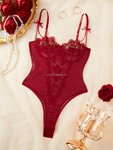 ชุดชั้นในลูกไม้สีเบอร์กันดีสุดหรู ผ้าตาข่ายบางเบา ชุดชั้นในเซ็กซี่สำหรับผู้หญิง ชุดเดรสสุดเซ็กซี่สำหรับผู้หญิงวัยผู้ใหญ่ ชุดชั้นในเซ็กซี่สำหรับผู้หญิง - Product Image 4
