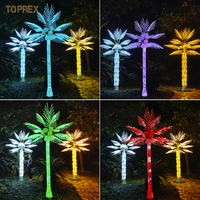 Feuilles réalistes éclairées, cocotiers artificiels multicolores lumineux à LED, lumières d'extérieur pour décorations de Noël tropicales
