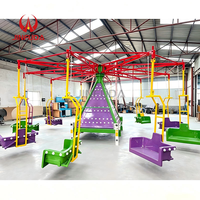 Équipement de parc d'attractions familial, manège portable à chaises volantes avec remorque, pour parcs à thème, Luna Park et fêtes foraines, à vendre