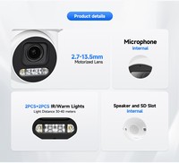 Daha az görünürlüklü NDAA 8MP IMX415 Mini PTZ IP Kamera 5X Zoom 2 Yönlü Sesli IK10 PoE Güvenlik Kamerası 30-40M çift ışık mesafesi ile