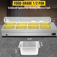 Matériel de restauration pour restaurants, bain-marie électrique 8 bacs pour garder les aliments au chaud