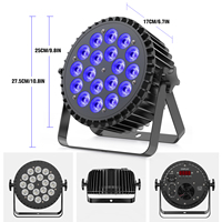 Luz Par LED RGBWA UV 6 en 1 de 200W con efecto arcoíris de mezcla infinita, 18x10W, control DMX, para DJ, bodas y escenarios