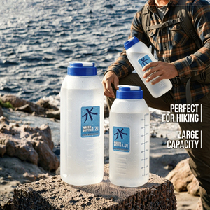 1.2L BPA Free Sports Water Bottle Large Capacity Portable PP Direct <b>Drinking</b> Flip Cap Carabiner <b>Measurement</b> Scale Gym Camping - Product Image 3