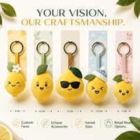 Porte-clés Mascotte en Peluche Citron Agrumes, Jouet en Peluche Personnalisé, Animal en Peluche, Fabricant OEM ODM, Logo Personnalisé, Promotion