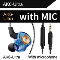 Écouteurs intra-auriculaires sportifs QKZ AK6-Ultra avec chipset, basses ultra profondes, moniteur HIFI, contrôle filaire, port 3,5 mm, IPX5