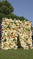 Weiße Seidenrosen Künstliche Blumenwand-Dekoration - Handgefertigt Langlebig für Hochzeiten Chinesisches Neujahr Restaurants & Hotels