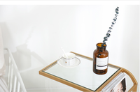 Vente en gros Canapé en bout de verre rectangulaire en métal doré Tables basses d'appoint Jardin Intérieur