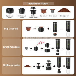Cafetera de cápsulas portátil 3 en 1 para cápsulas <span class=keywords><strong>Nespresso</strong></span> y café en polvo Promoción navideña para cafés - Product Image 3