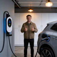 Chargeur EV de type 2, station de recharge EV portable, boîtier mural 22 kW 11 kW 3 phases EVSE avec application intelligente, 6 m, charge rapide
