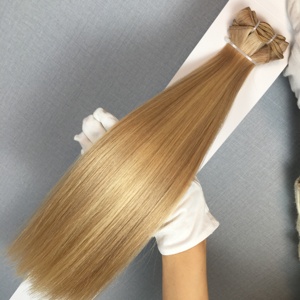 Extensiones de cabello humano virgen Remy de alta calidad, con cutículas alineadas, tejidas a máquina europeas, de doble trama. - Product Image 1