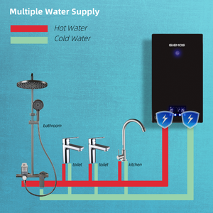 Chauffe-eau sans réservoir à faible consommation d'énergie 7KW pour évier, camping-car, cuisine, salon de coiffure, appartement, salle de bain, hôtel, chauffe-eau solaires - Product Image 6