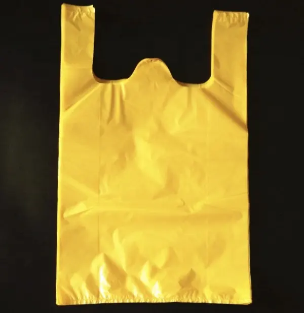 Gelbe Farbe Kunststoff T-Shirt Taschen für Supermarkt