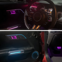Mustang 2016+ için Premium Araç LED Ambiyans Işık Kiti, Tam Kabin Çok Bölgeli Gösterge Paneli Kapı Paneli Havalandırma Su Bardaklığı Işığı