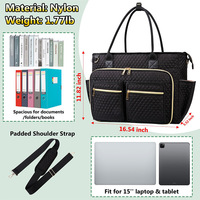 Vente chaude Grande Capacité Multifonctionnel Enseignant Porte-Documents Casual Étanche Fourre-Tout Deux Portable De Poche Ordinateur Portable Sacs Polyester