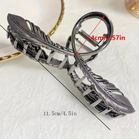 Jepit Rambut Model Shark Clip Bulu Modis untuk Wanita, Gaya Eropa dan Amerika, Minimalis, High Ponytail Setengah Diikat