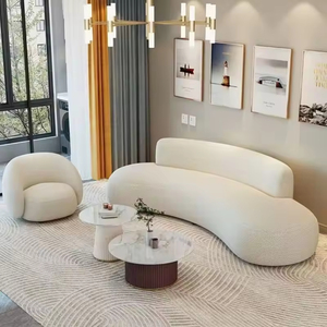 Muebles Modernos para Salón de Belleza Moontree, Sillas de Espera, Juego de Sofás de Tela para Sala de Espera, Sofá Curvo para Sala de Estar - Product Image 3