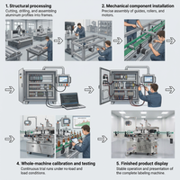 Machine d'étiquetage automatique avancée double face pour l'étiquetage des bouteilles rondes et le bordage des produits
