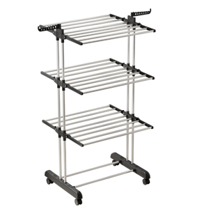 Tùy Chỉnh Kim Loại Cán Quần Áo Khô Giá Khăn Giá Mạnh Mẽ Mạ Kẽm Sắt Ống Có Thể Gập Lại Chống Gỉ Khô Giá Cho Phòng Ngủ - Product Image 1