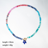Collier de perles de bohême de mode pour les filles pendentif de fleur de perles de verre coloré fait à la main avec placage d'or pour la plage d'été
