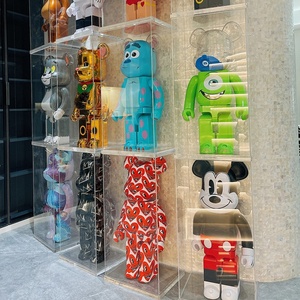Figurines d'ours en résine <span class=keywords><strong>Chiaki</strong></span> DIY Bearbrick 400% - Ours Violent Noir et Or, Placage Transparent Vert Lac - Product Image 1