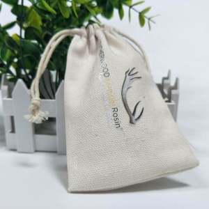 Sac en coton et jute recyclable avec cordon de serrage, logo personnalisé pour la poussière, les voyages, le rangement - Product Image 2