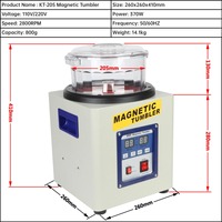 Polisseuse Électromagnétique KT-205 pour Bijoux, Outil de Débavurage et de Chanfreinage Métallique, Capacité 800g