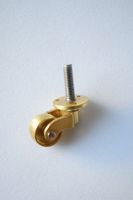 Roulettes pivotantes en laiton massif EFON EF1168, bronze antique et chrome poli, pour meubles