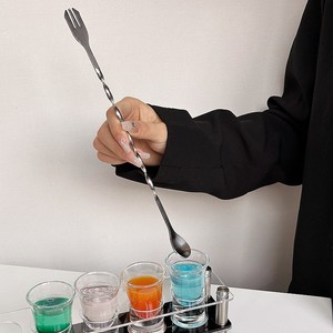 Cuchara Mezcladora de Cócteles Unisweet de 26cm/32cm con Mango Trenzado, de Acero Inoxidable Clásico para Bartender - Product Image 3