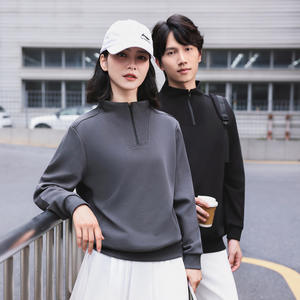 Sudadera <span class=keywords><strong>con</strong></span> <span class=keywords><strong>capucha</strong></span> de punto <span class=keywords><strong>con</strong></span> <span class=keywords><strong>cremallera</strong></span> de un cuarto para hombre <span class=keywords><strong>y</strong></span> <span class=keywords><strong>mujer</strong></span>, estampado por transferencia térmica, moda de otoño, sudadera personalizada <span class=keywords><strong>con</strong></span> cuello simulado para <span class=keywords><strong>mujer</strong></span> - Product Image 3