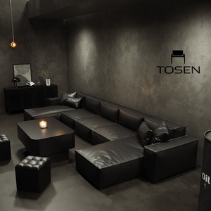 Canapé en acier inoxydable en forme de U, style industriel sombre, pour bar, lounge, KTV, coin de club, salle de danse, salle privée, personnalisable - Product Image 1