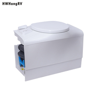 HWhongRV Rear RV Car Cassette Toilet with Electric Flush Lightweight PP Material for Campervan Caravan or Motorhome