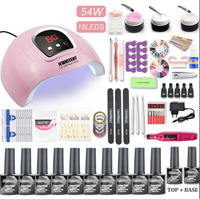 Kit Complet Professionnel de Lampes LED UV Personnalisées pour Vernis à Ongles Gel, Fournitures d'Art Manucure pour Salon, avec Boîte de Embouts de Ponceuse à Ongles
