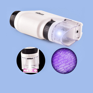 Cadeau étudiant pour enfants Microscope optique à lumière LED de poche Science biologique Zoom réglable 60X-120X Microscope de poche - Product Image 5