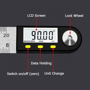 Edelstahl Holz bearbeitung Winkelmesser Werkzeug Digital <span class=keywords><strong>Angle</strong></span> Finder Lineal mit großem LCD-Display - Product Image 2