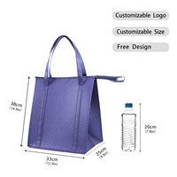 Sac Glacière Isotherme Pliable avec Logo Personnalisé pour Repas, Courses, Écologique et Réutilisable pour Préparation Alimentaire