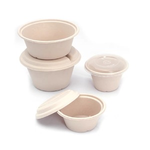 Natürliche Einweg-Bagasse-Saucen becher Restaurant zum Mitnehmen <span class=keywords><strong>4</strong></span> Unzen Sauce Portion schalen mit Deckel - Product Image 2