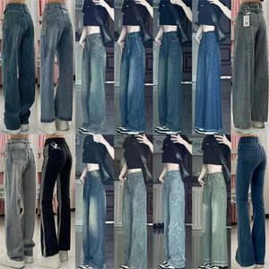 2025 été décontracté XL <span class=keywords><strong>taille</strong></span> femmes <span class=keywords><strong>jean</strong></span> vente chaude respirant conception motif uni teint lavable fabrication directe expédié - Product Image 6