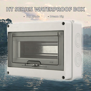 Boîtier de jonction électrique extérieur étanche IP65 en ABS, série HT, 8 voies, gris, pour montage sur panneau, YUHE HT-8way - Product Image 2