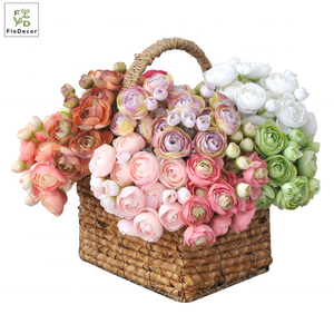 Nuovo arrivo tè artificiale rosa Mini Ranunculus Bouquet fiore tessuto di seta per la decorazione domestica della festa nuziale - Product Image 4