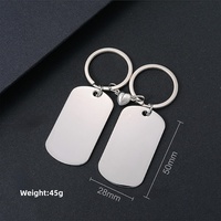 Grosir Gantungan Kunci Dog Tag Magnet - Gantungan Kunci Pasangan Stainless Steel Kosong untuk Diukir, Hadiah Liburan