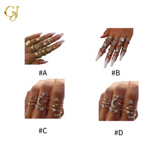 เครื่องประดับแหวนชุบทองและเงินรูปดาวและพระ<span class=keywords><strong>จันทร์</strong></span>แบบซ้อนหลายชั้น ดีไซน์เก๋ไก๋สำหรับ<span class=keywords><strong>ผู้หญิง</strong></span> สวมใส่ได้ทุก<span class=keywords><strong>วัน</strong></span>และงานปาร์ตี้ - Product Image 4