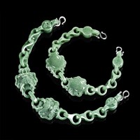 Bracelet en jade de jadeite naturel Dragon, bestiaire mythique interconnecté, style chinois unisexe, cadeau avec certificat d'évaluation C146