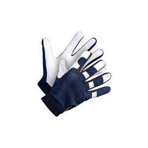 Gants de travail antidérapants en PU lisse avec poignet élastique, gants de sécurité polyvalents sans latex ni silicone, couleur bleu et blanc - Product Image 1