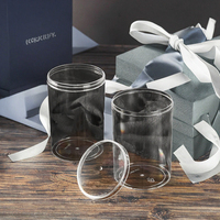 Boîte en plastique transparente cylindrique, conteneur d'emballage rond transparent avec couvercle pour bonbons, cosmétiques, cadeaux, desserts, bougies
