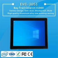 PC industriel embarqué à écran tactile résistif 17'' avec Celeron J1900, 4 Go DDR3 intégrés, MSATA, 4 ports USB, 2 ports LAN, 2 ports COM et écran LCD, compatible avec une large gamme de systèmes.