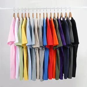 180 Gsm di alta qualità 100% cotone Plus Size magliette da uomo stampa ricamo vestiti della squadra maglietta oversize Unisex vuota personalizzata