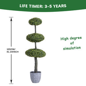 Árbol en maceta de <span class=keywords><strong>TRIPLE</strong></span> BOLA DE hoja de cacahuete verde Artificial de Topiary al por mayor de <span class=keywords><strong>para</strong></span> decoración de entrada de pasarela de porche delantero - Product Image 4