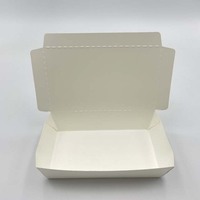 Boîte à emporter en papier naturel jetable de 550 ml avec couvercle simple, conteneur alimentaire à couvercle latéral pour la restauration rapide et l'emballage de traiteur