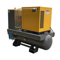 Compresseur d'air industriel monophasé tout-en-un à vis 7,5/11/15 kW, alimentation CA, moteur et roulement refroidis par air, faible niveau sonore