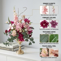 Centre de table de mariage moderne personnalisé en soie artificielle faite à la main, rose artificielle hautement réaliste pour réception, fête, événement, décoration intérieure